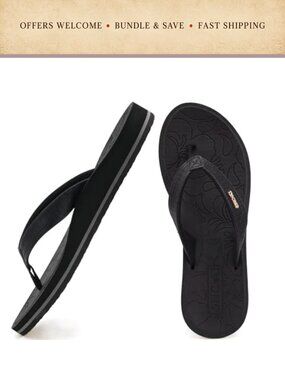 ONCAI Womens Flip Flops Arch Support Yoga Mat Beach Thong Sandals